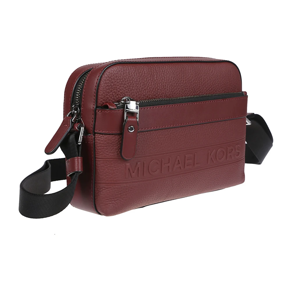 Michael Kors Hudson Schoudertas van Geperforeerd Leder Brown Heren