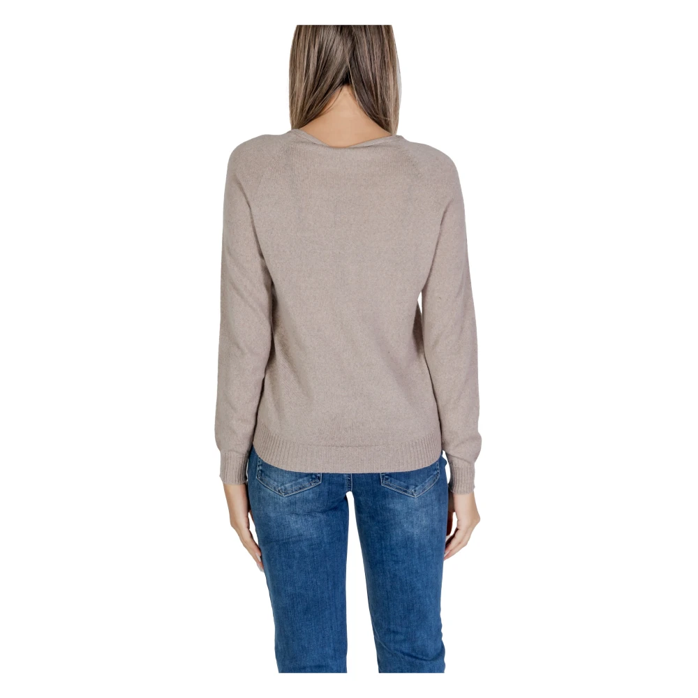 Sandro Ferrone Beige V-hals Wollen Gebreide kleding Beige Dames