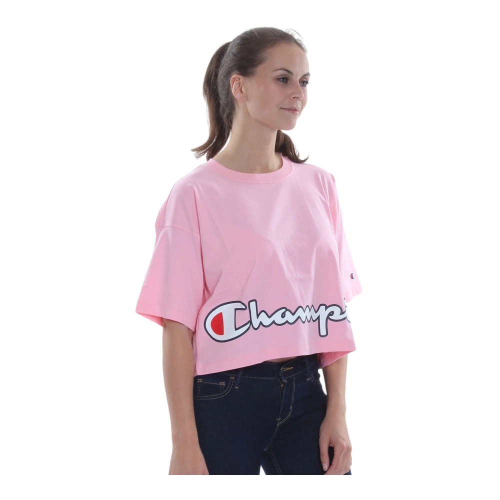 Champion Korte Mouw T-shirt Pink Dames
