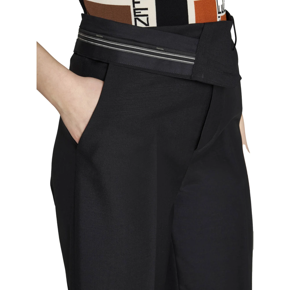 Fendi Zwarte Stijlvolle Broek Black Dames