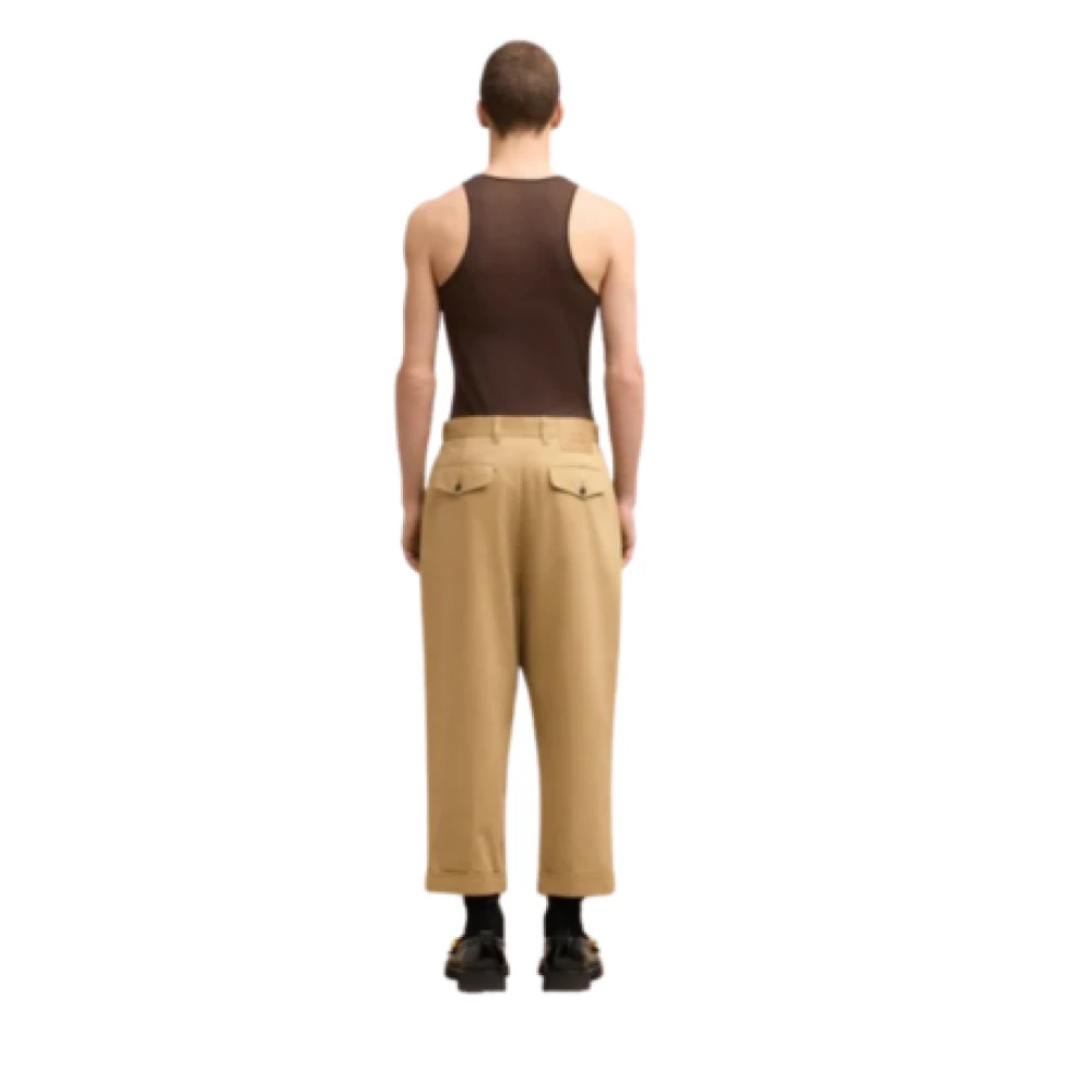 Ami Paris Modern Carrot Fit Pants Beige Heren