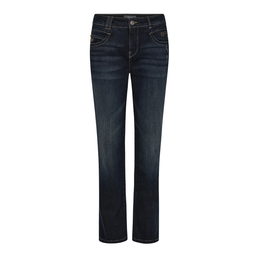 MOS MOSH Hoge Taille Straight-Leg Donkerblauwe Jeans Blue Dames