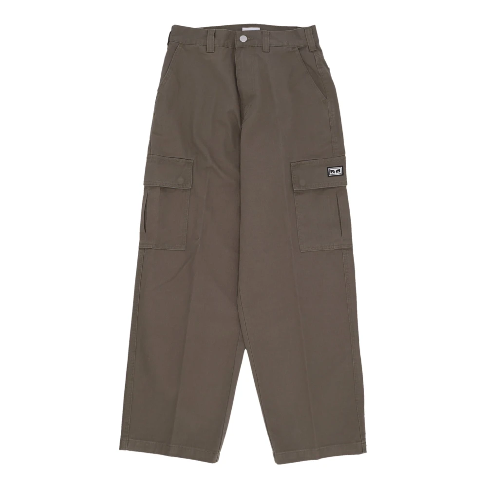 Obey Femme Vert - Pantalon Cargo En Tissu Twill - Pantalons - Taille: W31