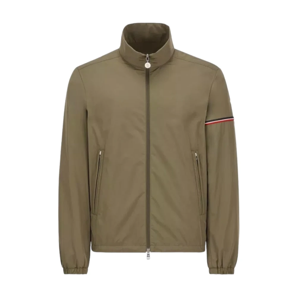Moncler Groene Ruinette Jas met Driekleurige Rits Green Heren