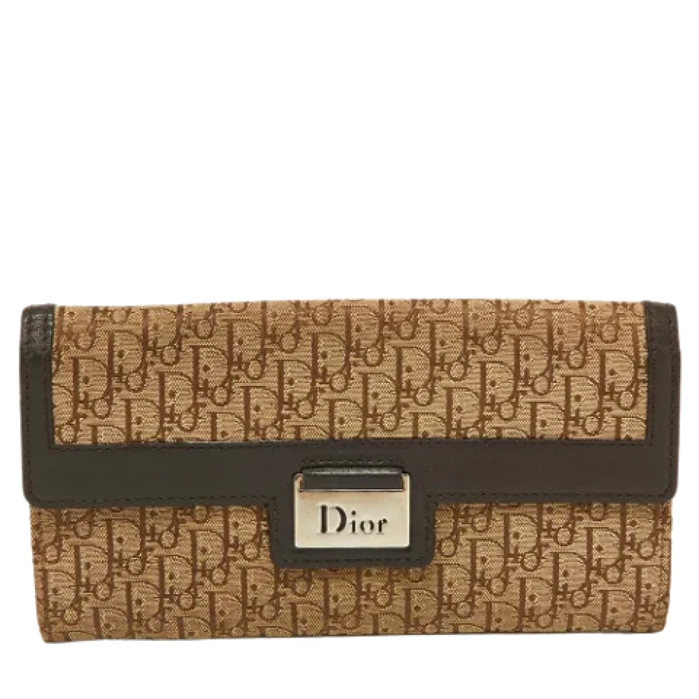 Dior Vintage Pre-owned Canvas wallets Beige Dames
