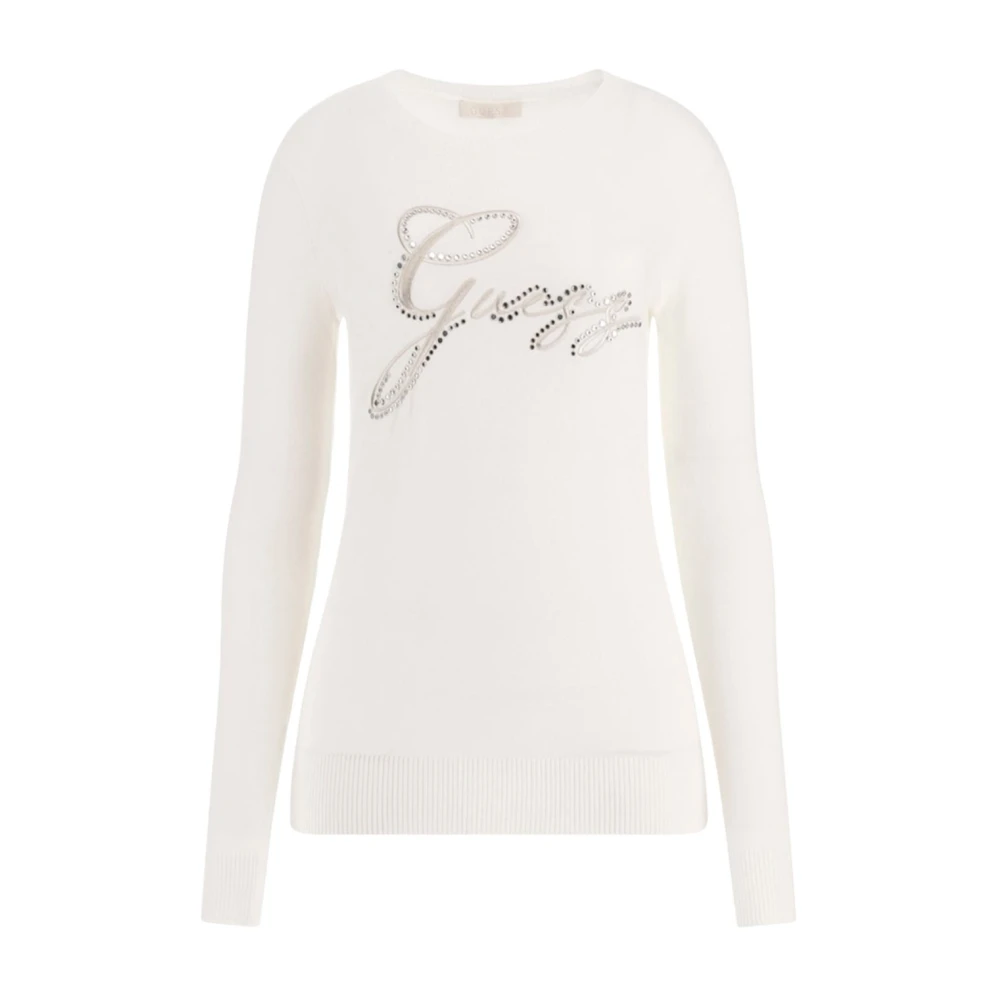 Guess Round-Neck Knitwear - Female - Round-Neck Knitwear - Beige - Xs - Knitwear