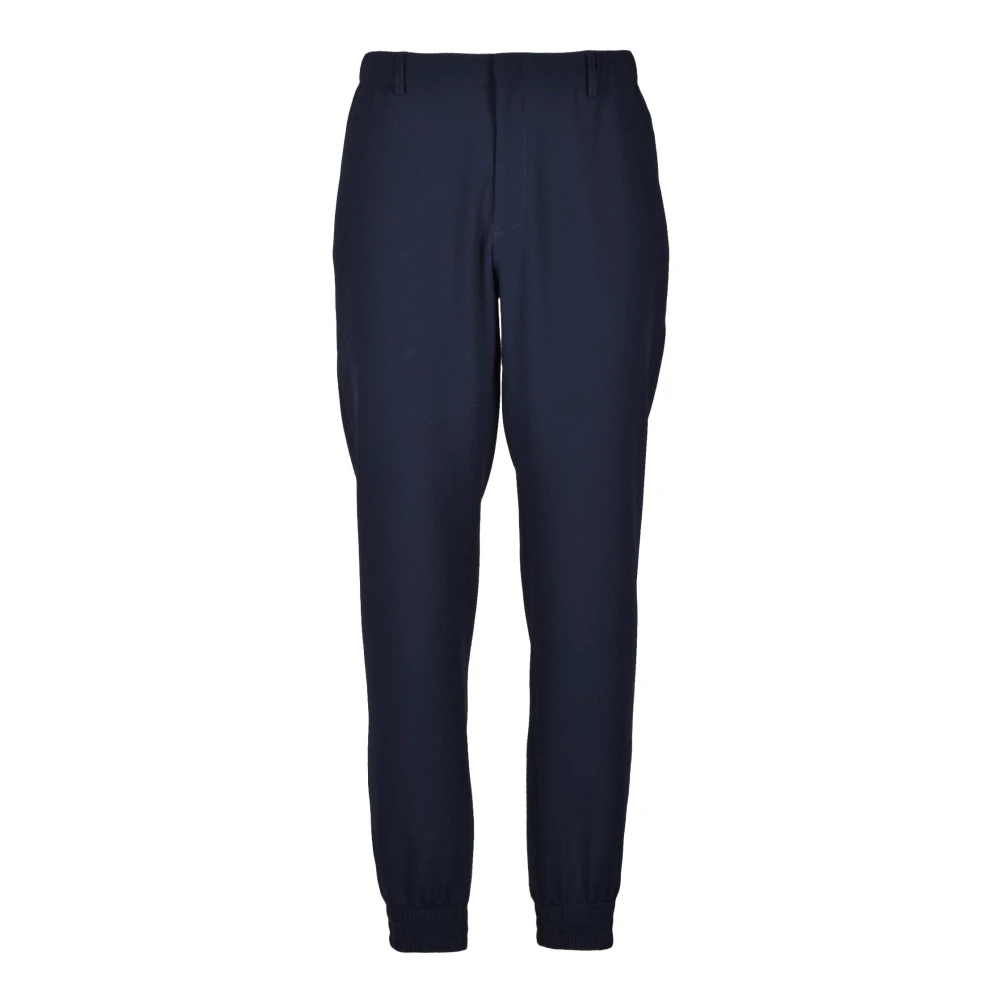 Emporio Armani Comfort Fit Wijde Pijp Broek met Elastiek Blue Heren