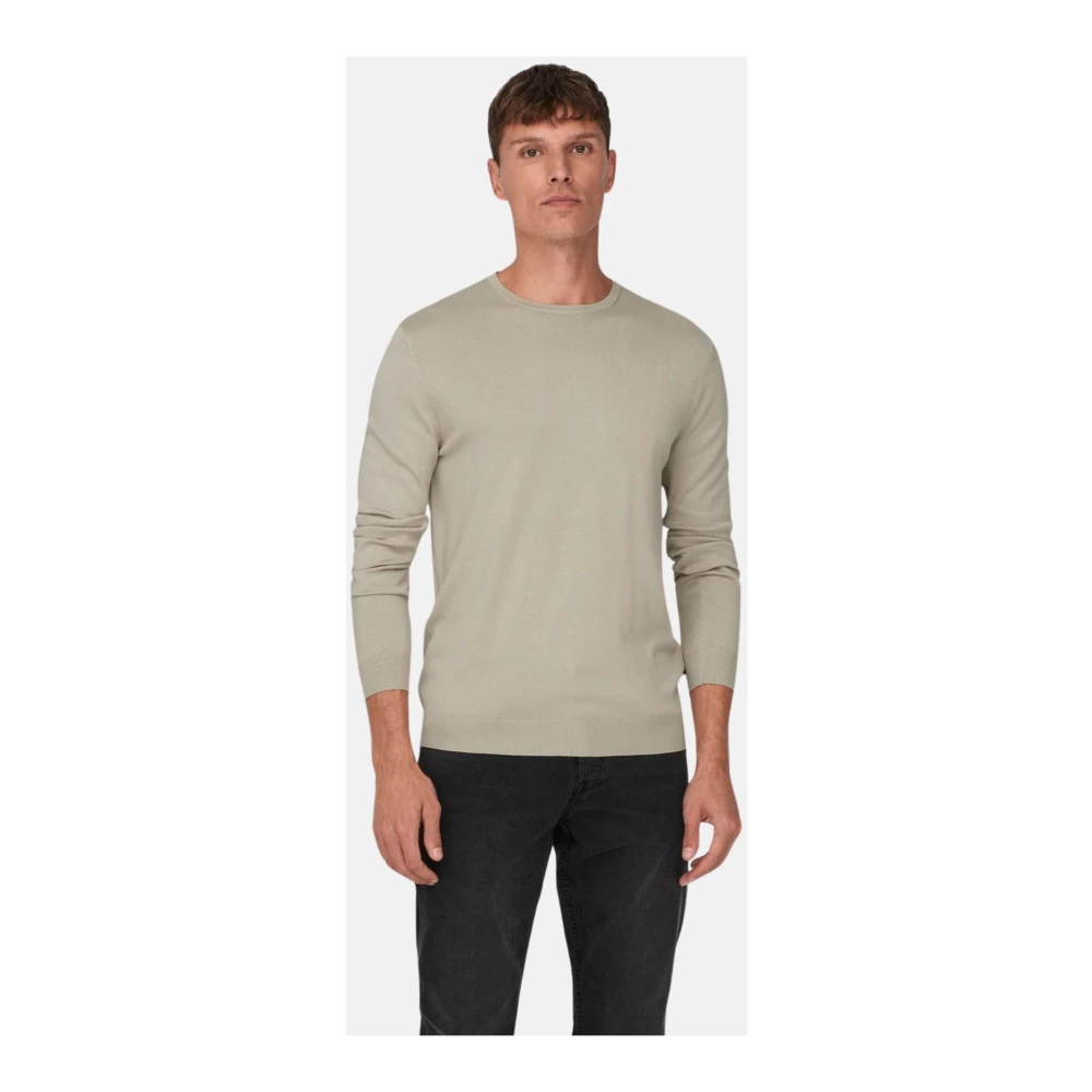 Only & Sons Stijlvolle Gebreide Trui Gray Heren
