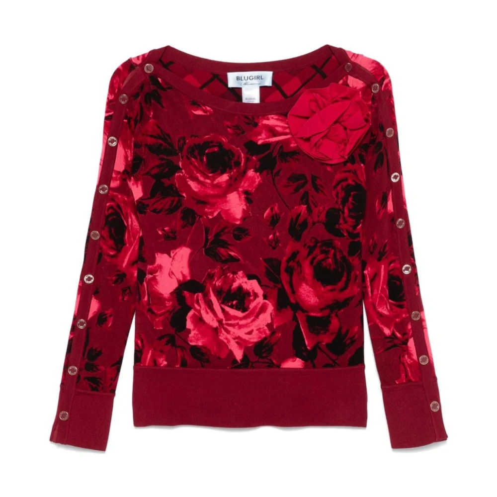 Blugirl Betoverde Rozen Gebreide Trui Brown Dames