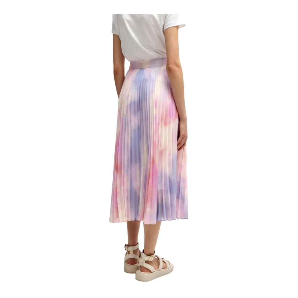 Hugo Boss Gedrukte Geplisseerde Georgette Maxi Rok Multicolor Dames