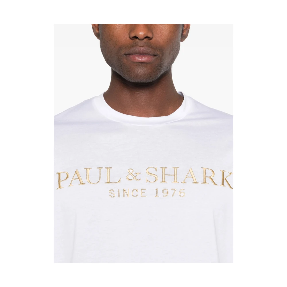 PAUL & SHARK Wit Crew Neck Korte Mouwen T-shirt White Heren