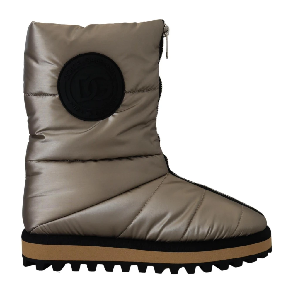 Dolce & Gabbana Men's Silver Winter Mid Calf Boots