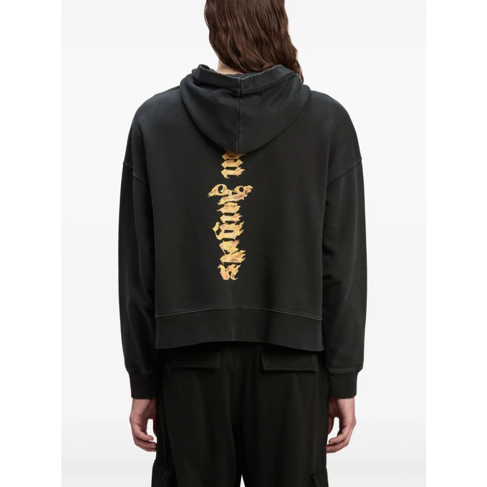 Palm Angels Zwarte Gothic Logo Sweater Black Heren