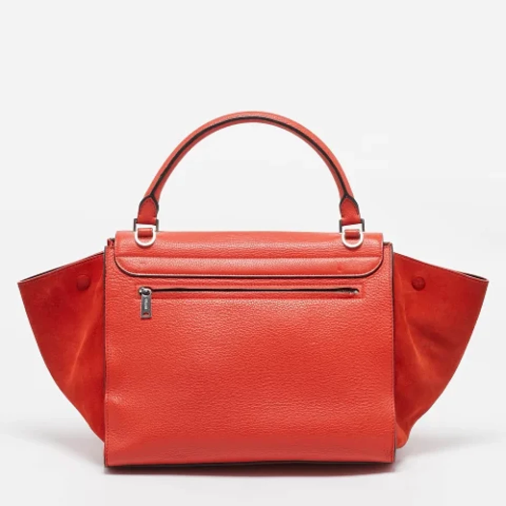 Celine Vintage Pre-owned Leather handbags Orange Dames