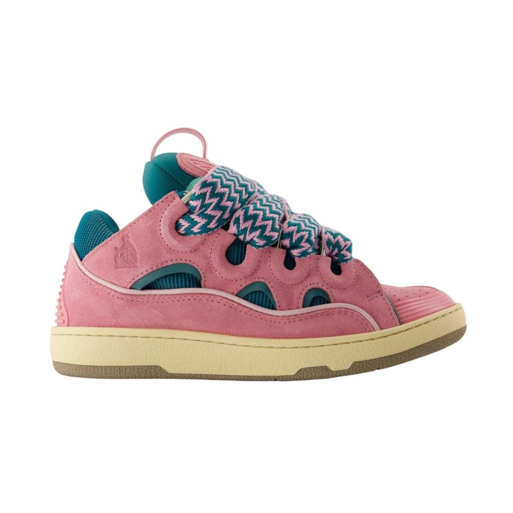 Lanvin Women's Pink Curb Leather Trainers