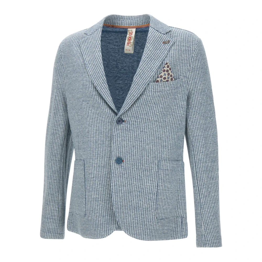 BOB Blauwe Heren Blazer Katoen Linnen Blue Heren