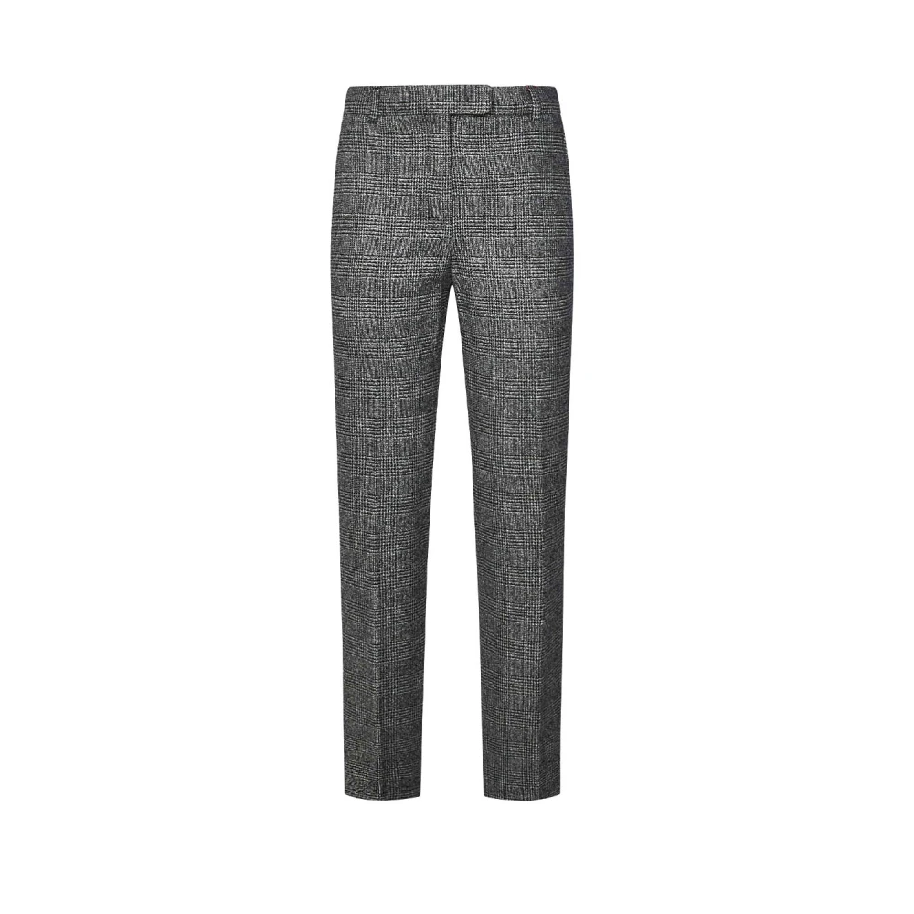 Max Mara Elegante Rechte Broek in Prince of Wales Gray Dames