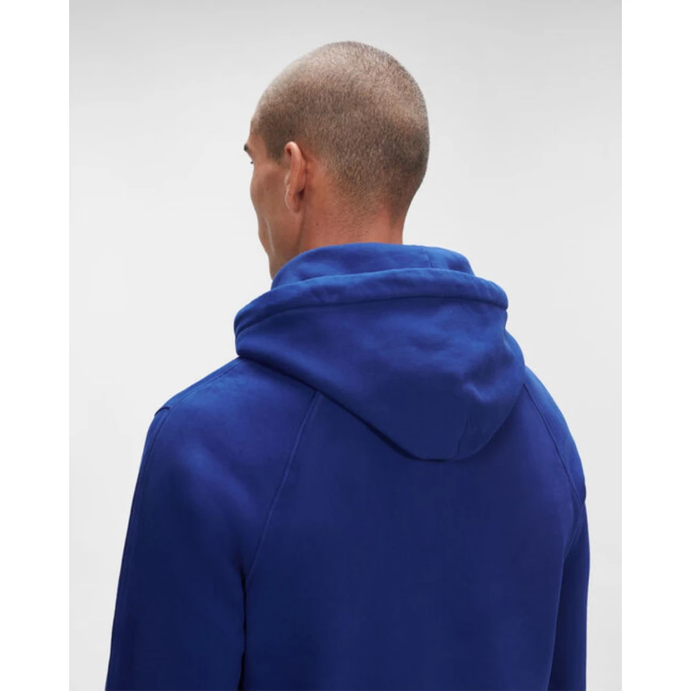 C.P. Company Geborsteld katoenen fleece hoodie Blue Heren