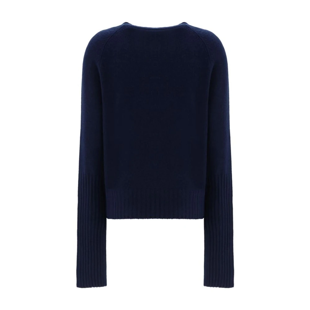 Wild Cashmere Monochrome Geribbelde Wollen Trui Blue Dames