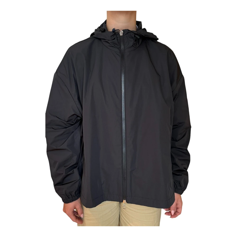 Moncler Lichtgewicht waterafstotende capuchonjas Black Dames