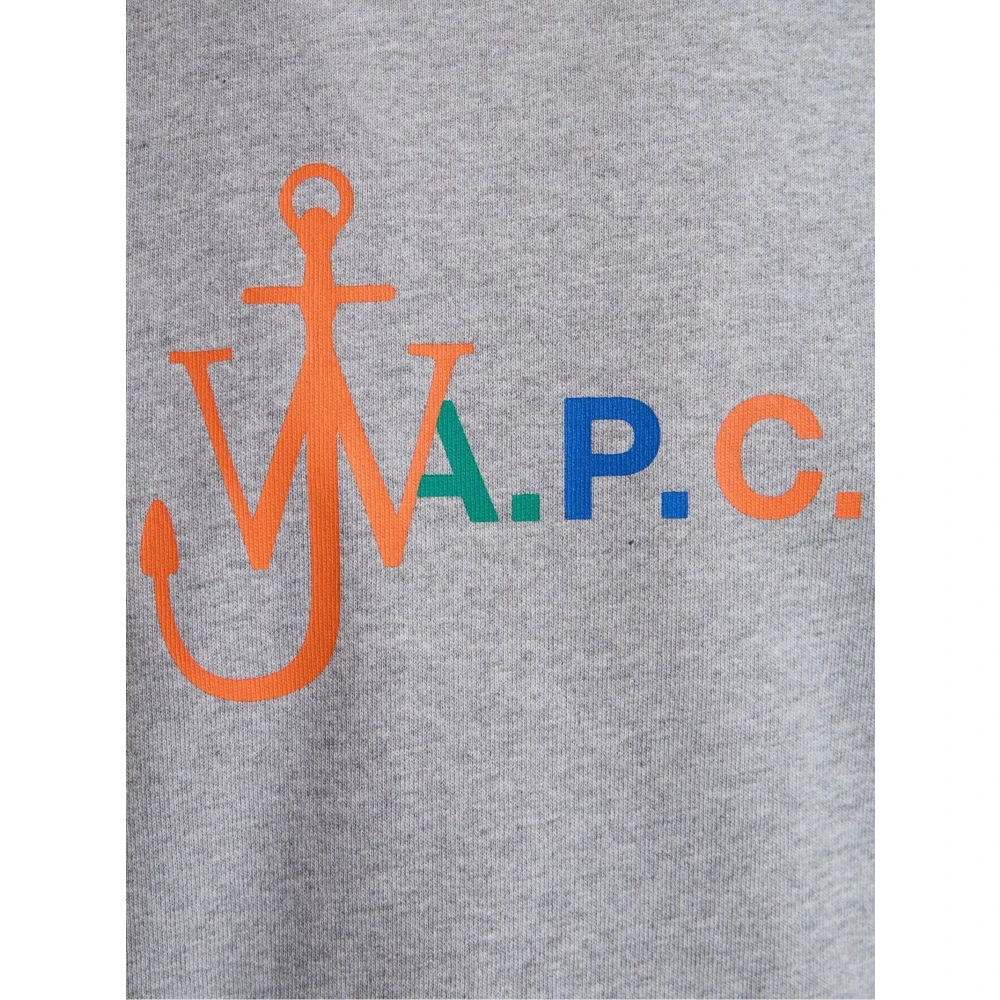 A.p.c. Grijze T-shirt met Logo Print Gray Heren