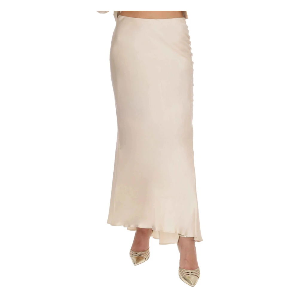 Liu Jo Femme Beige Jupes, Taille: 44 Fr Long Satin Co-Ord Skirt