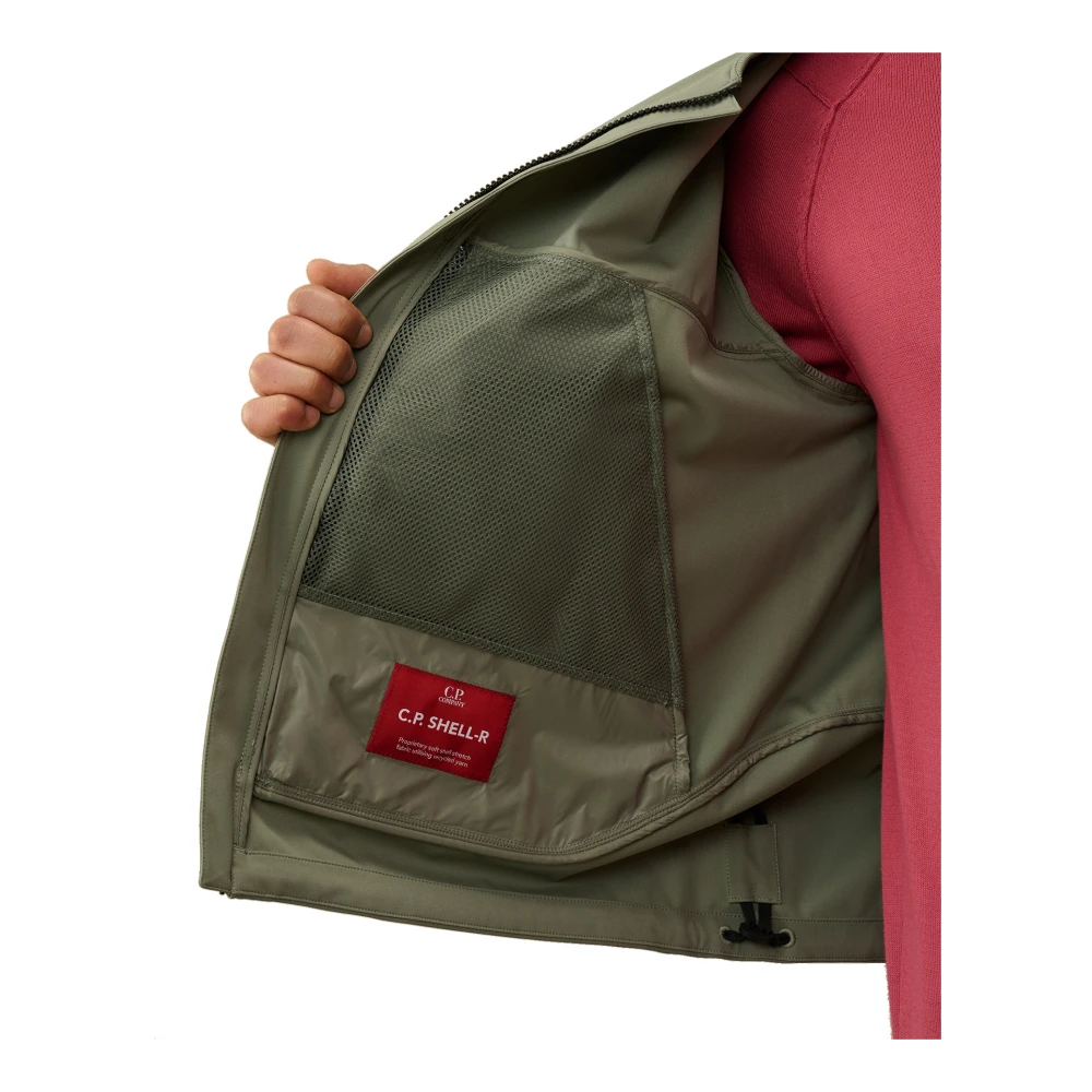 C.P. Company Jas met Plat Kraag en Ritssluiting Green Heren