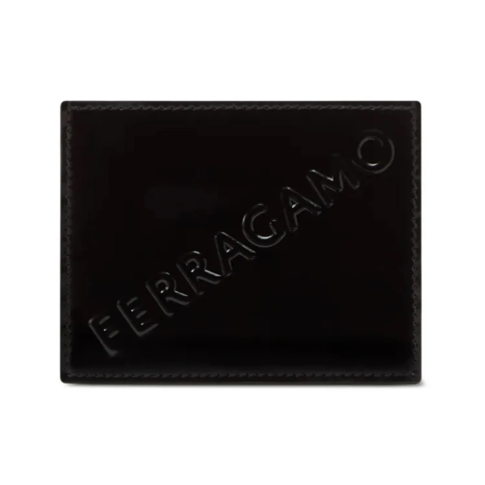 Ferragamo Women's Black Wallets & Cardholders, One Size, Diagonal Logo Card Wallet