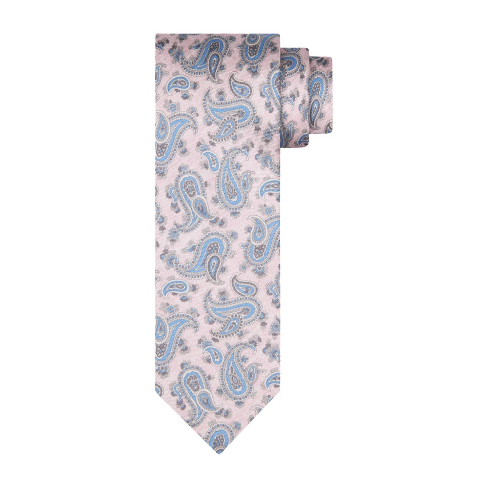 Profuomo Zijden Print Roze Stropdas Pink Heren