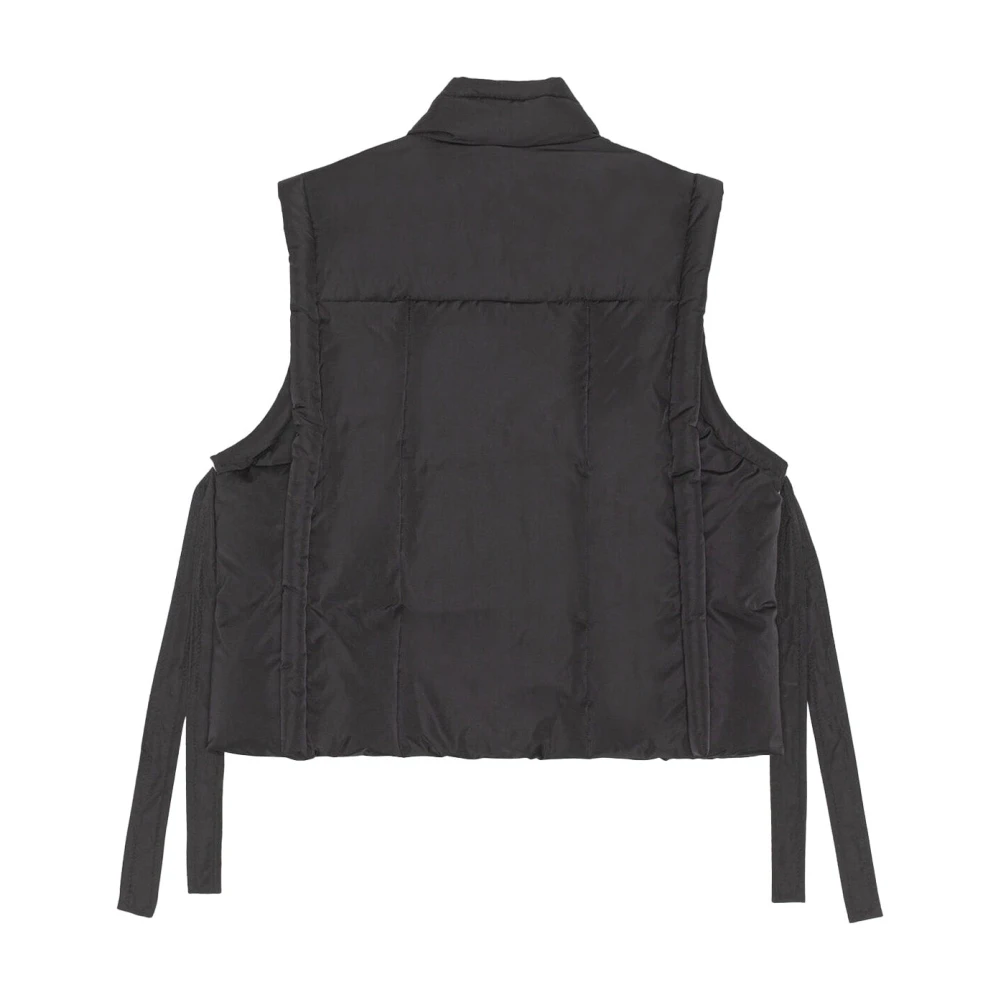 Ganni Gewatteerd Polyester Vest Black Dames