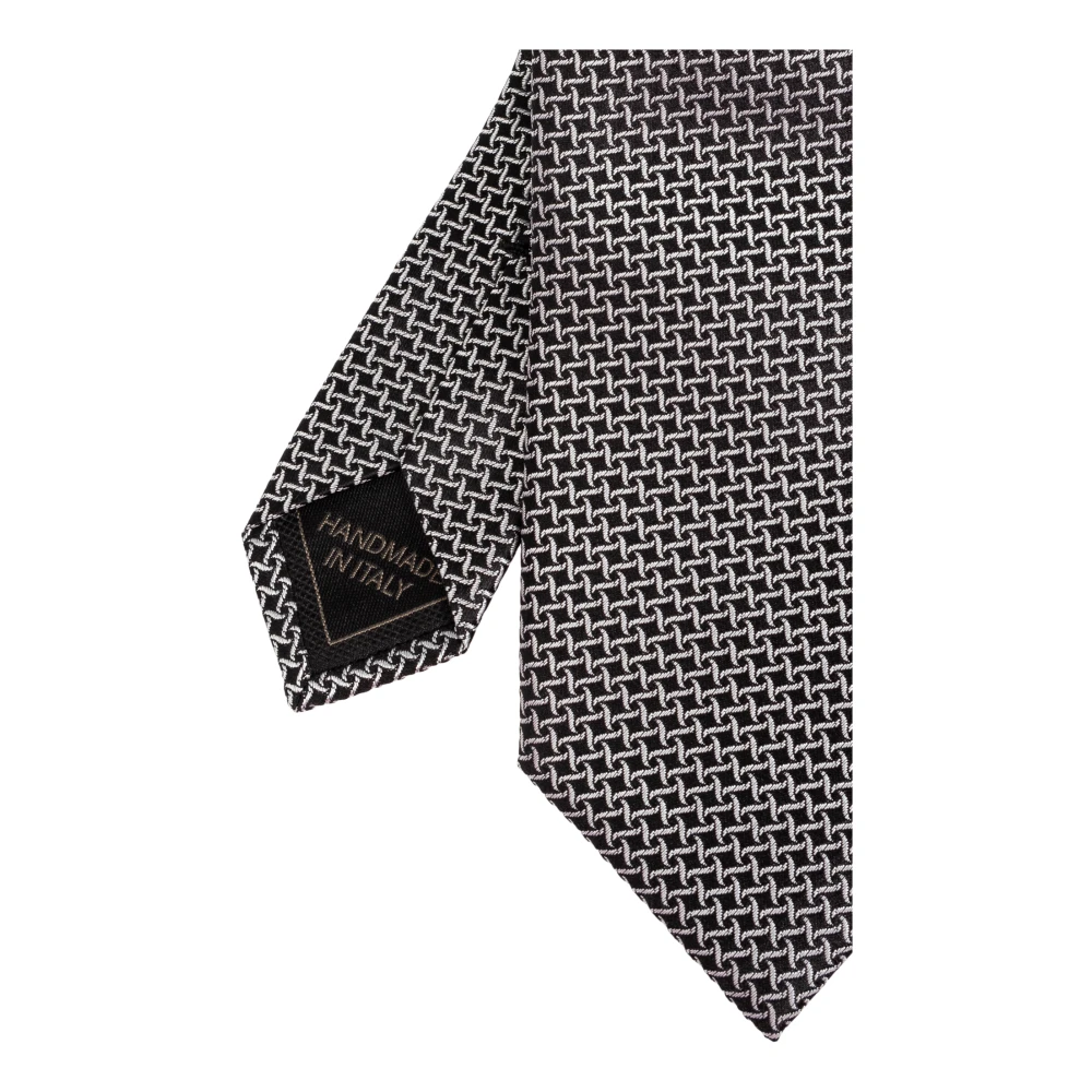 Brioni Zijden stropdas Black Heren