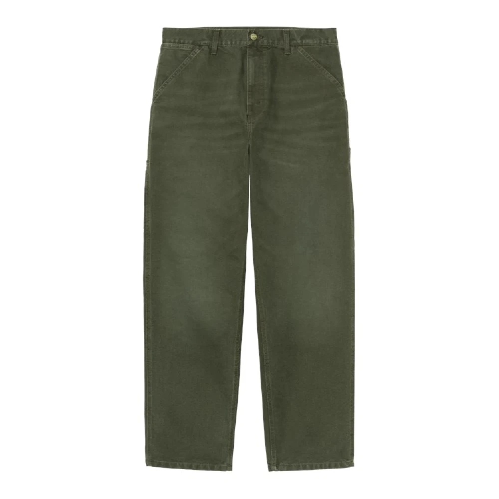 Carhartt Wip Men's Green Classic Cotton Work Trousers - Straight Trousers - W33 - Trousers