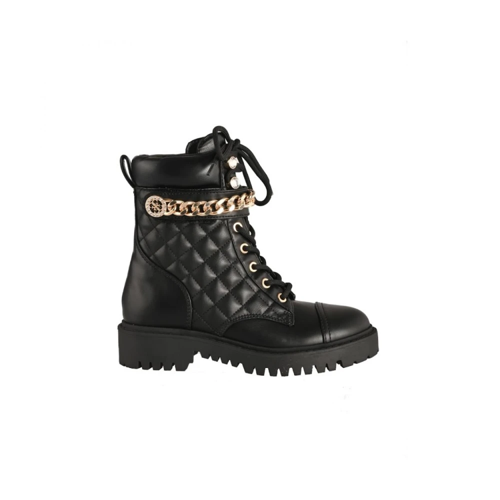 Guess Donna Nero - Stivaletti Alla Caviglia Trapuntati In Eco-Pelle - Shoes - 36 Eu