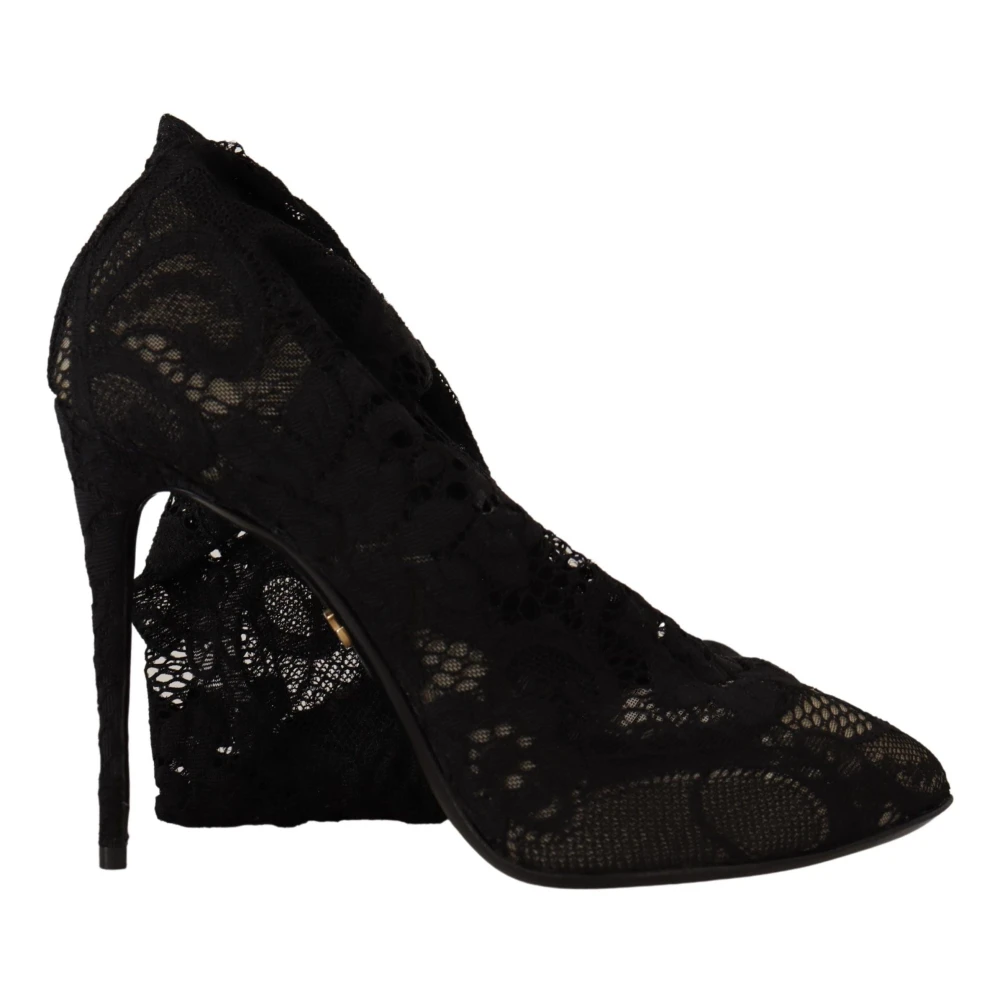 Dolce & Gabbana Women's Black Pumps,, Elegant Stretch Sock Boots In Size 4