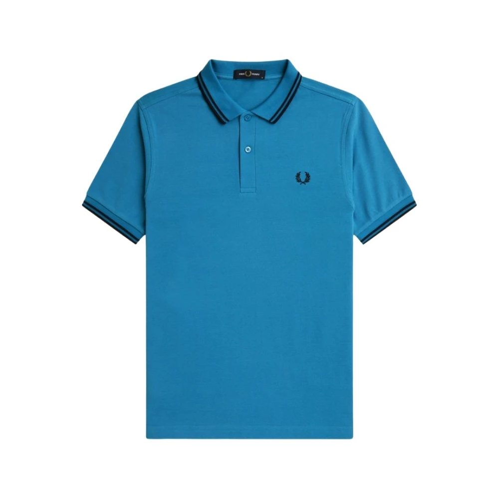 Fred Perry Twin Tipped Short Sleeve Polo Shirt Heren Blue- Heren Blue