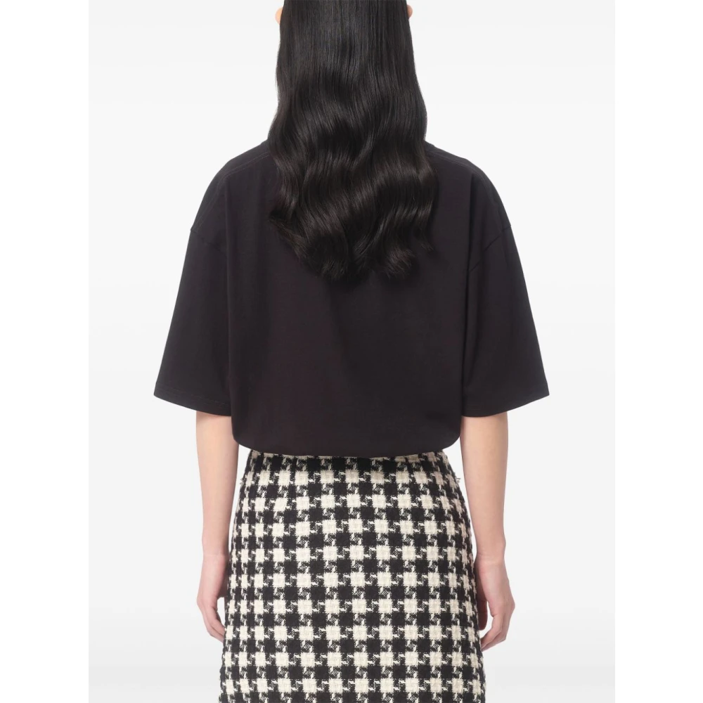 Valentino Garavani Zwarte Jersey Katoenen T-shirts en Polo's Black Dames