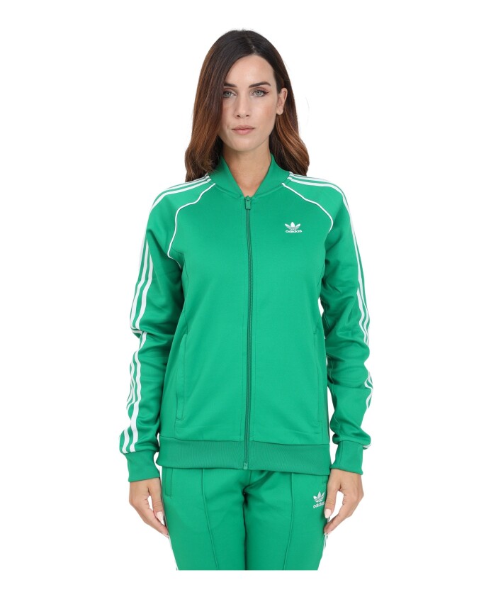 sweat-a-capuche-vert-avec-fermeture-eclair-et-3-bandes