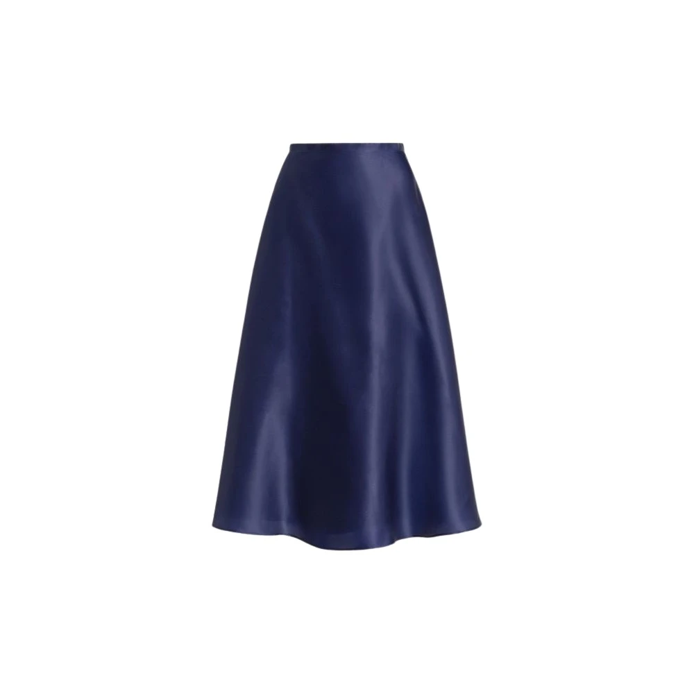 Alberta Ferretti Women's Blue Silk Organza A-Line Skirt - Midi Skirts - L - Skirts