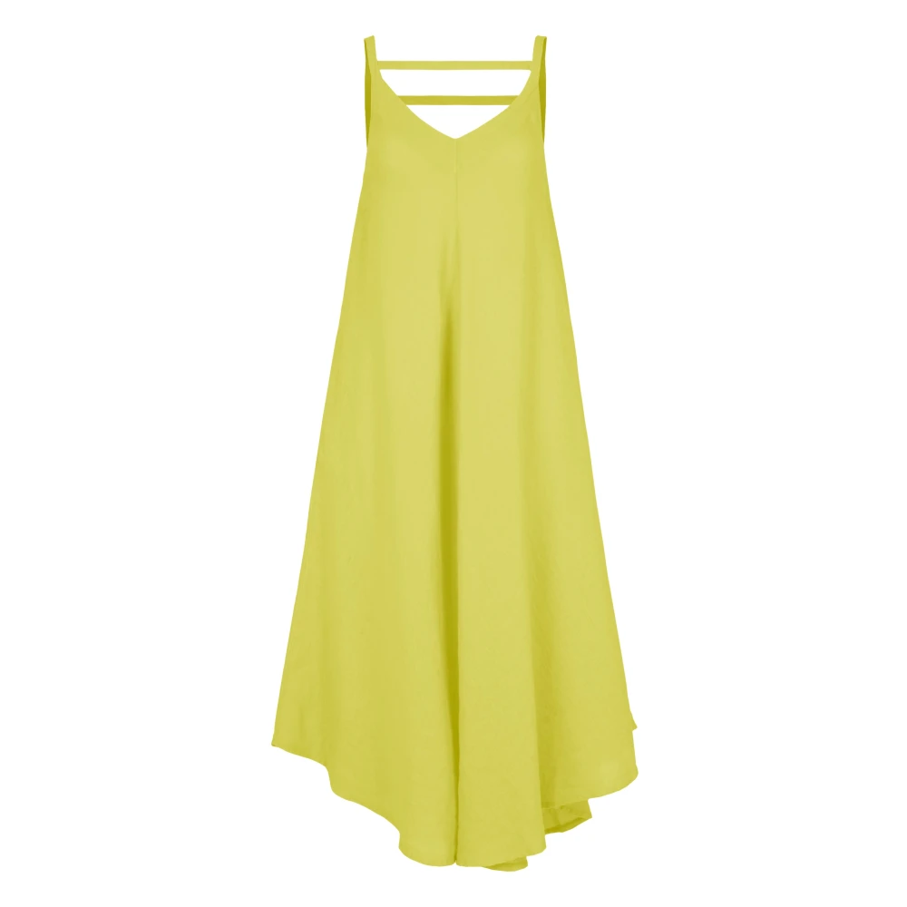 Bomboogie Donna Giallo - Linen Dress With Straps - Dresses - L