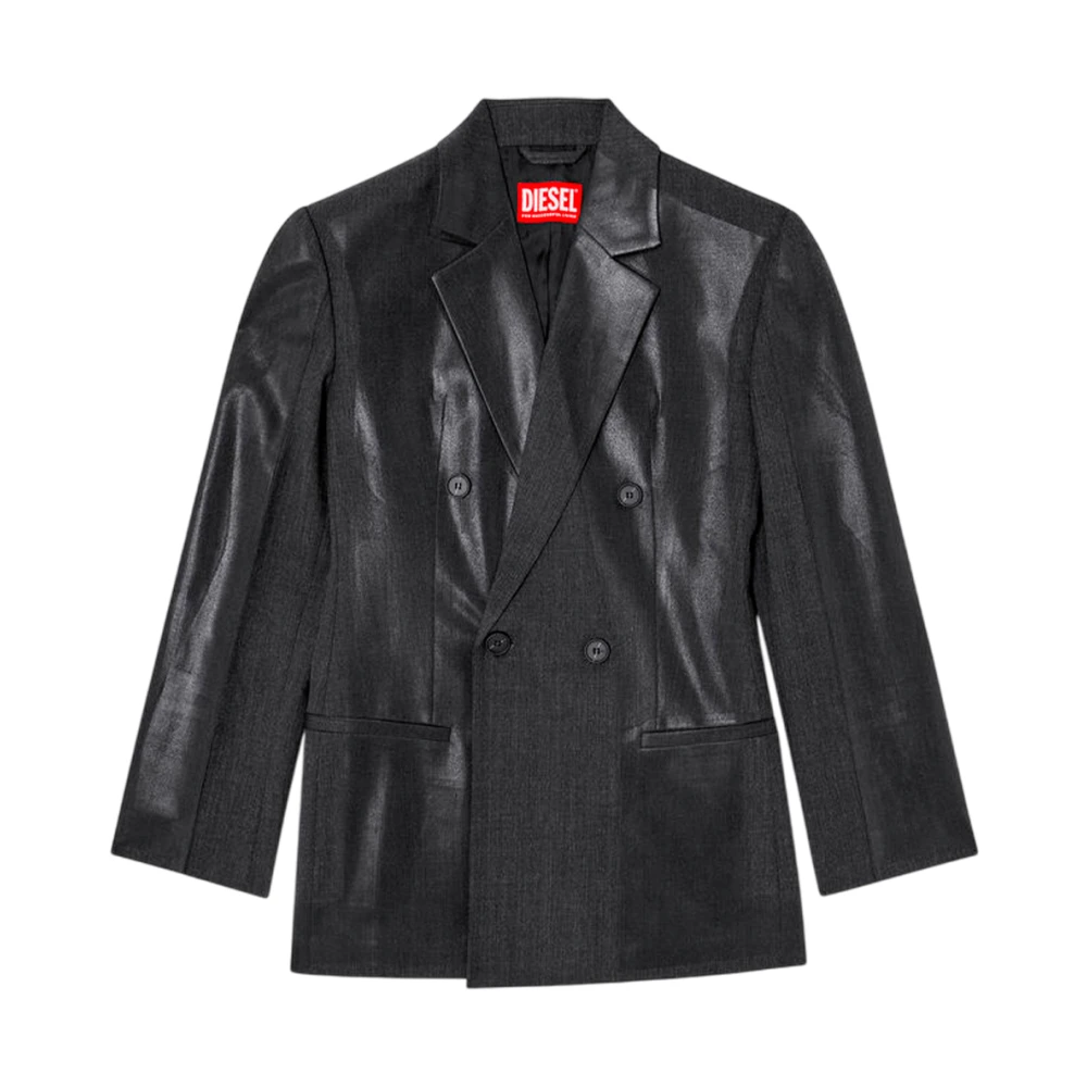 Diesel Elegante Double-Breasted Jassen Gray Dames