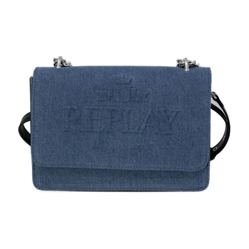Replay Women's Blue Plain Shoulder Bag With Clip