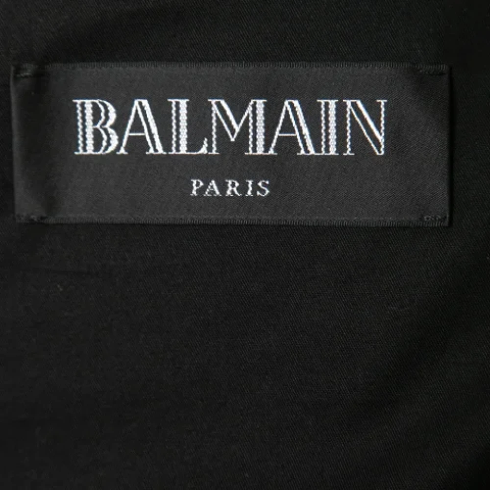 Balmain Pre-owned Leather outerwear Red Dames
