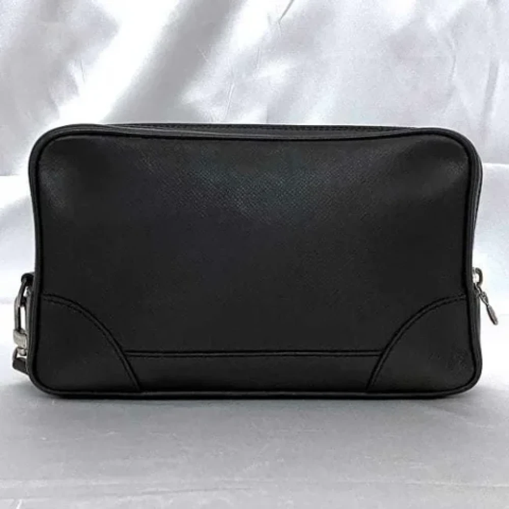 Louis Vuitton Vintage Pre-owned Leather clutches Black Heren
