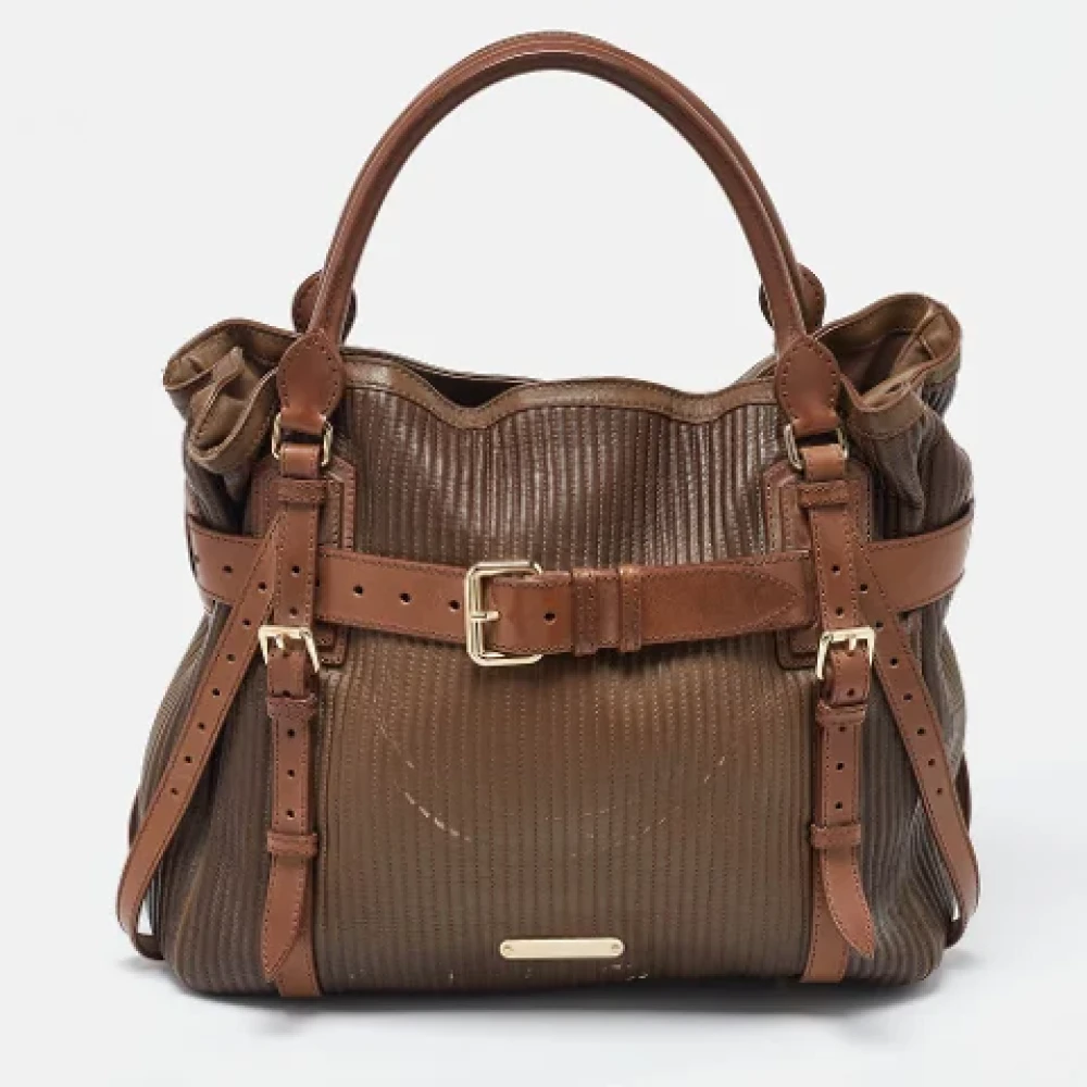 Burberry Vintage Pre-owned Leather totes Brown Dames