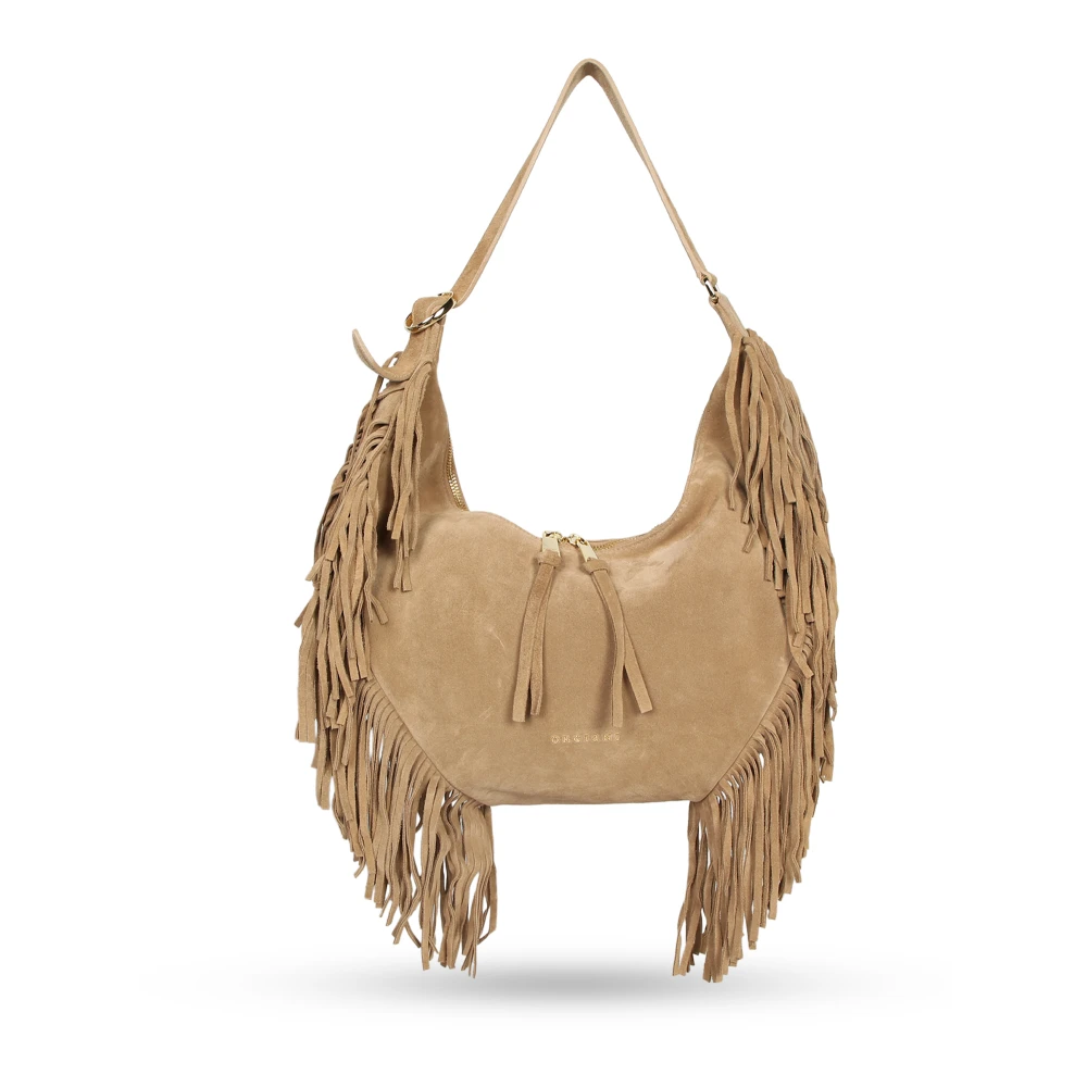 Orciani Women's Beige Peach Fringe Bag - Shoulder Bags - One Size - Bags