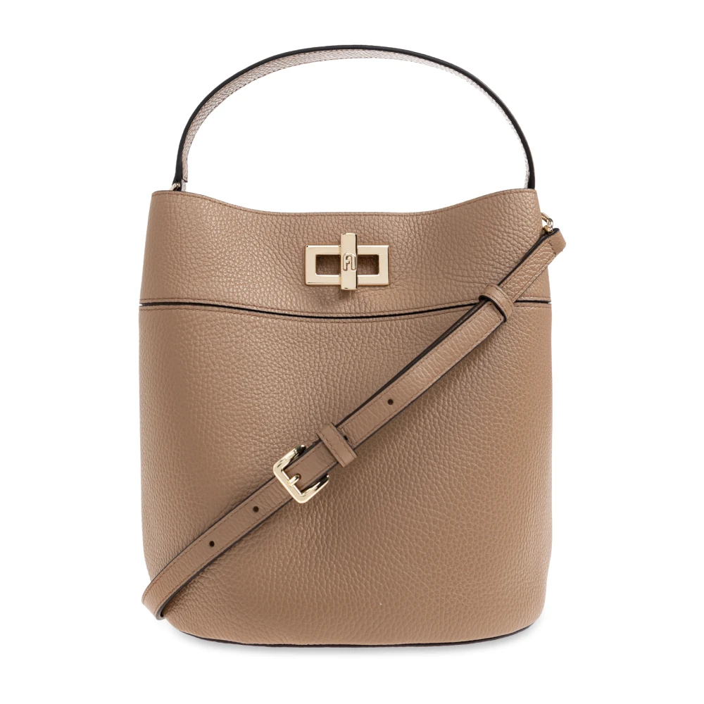 Furla Women's Brown Bucket Bags, One Size, Amelia Medium Handheld Bucket Bag