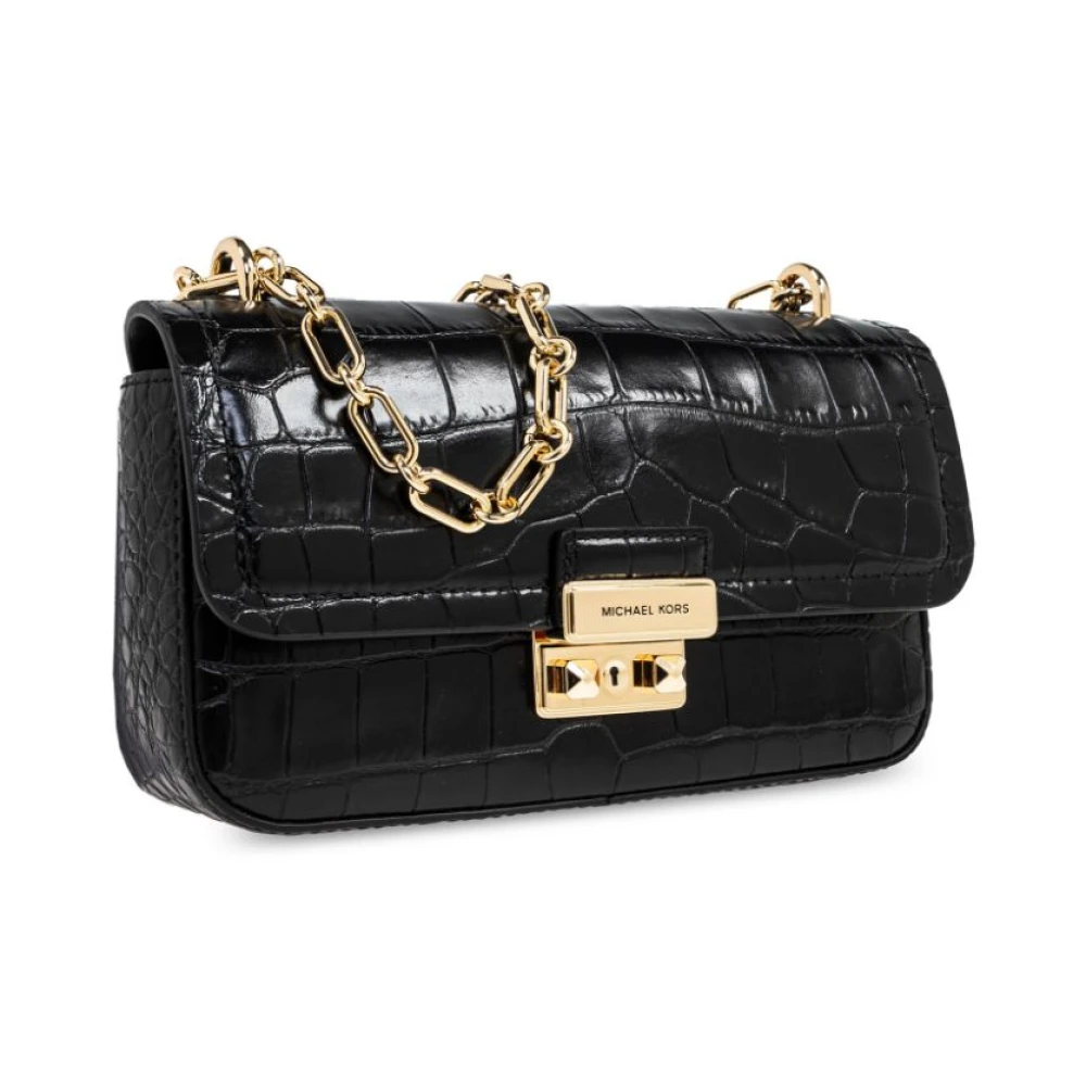 Michael Kors Zwarte leren schoudertas Black Dames