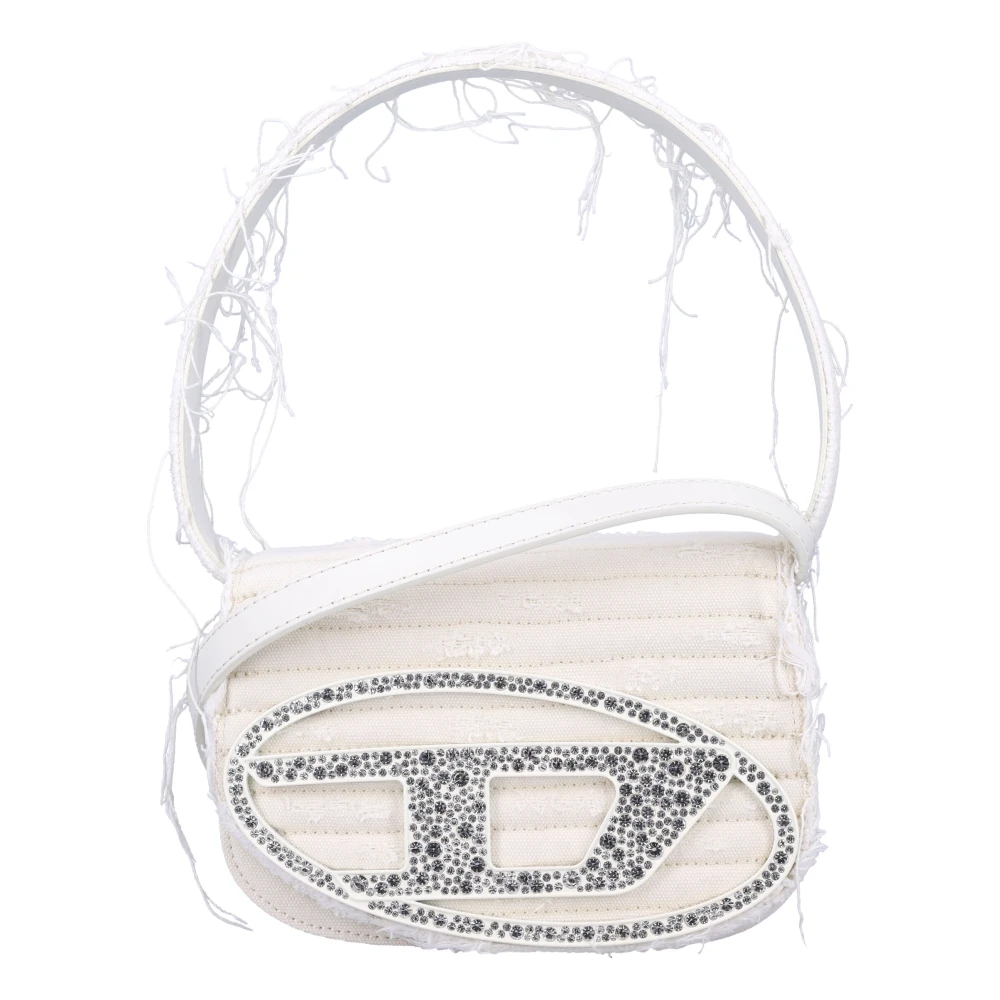 Diesel Witte Denim Gebroken Tas White Dames
