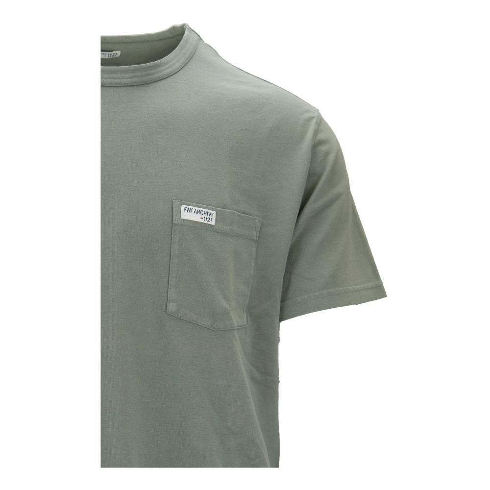 Fay Heren Slip-On T-shirt met zak Green Heren