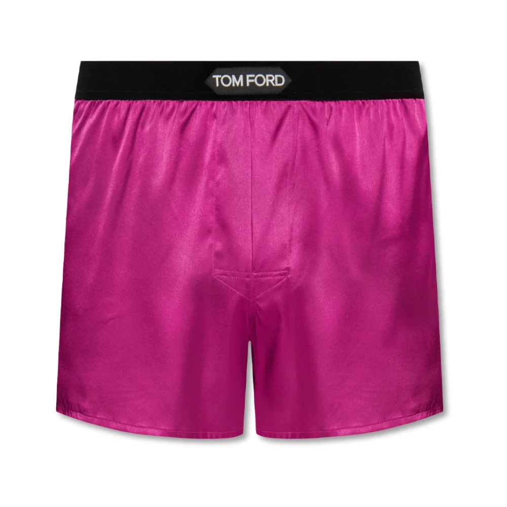 Tom Ford Zijden boxershorts met logo Pink Heren